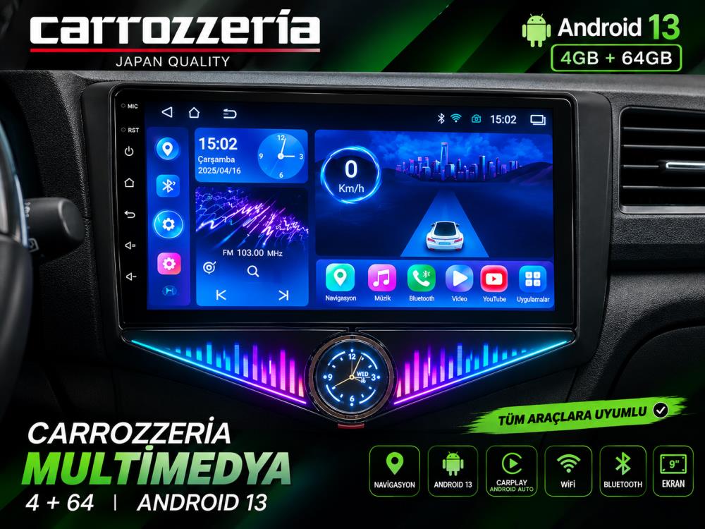 Beta Elektronik - 🚗 CARROZZERIA 9” ANDROID MULTİMEDYA 🚗  ✨ Android 13 | 4 GB RAM | 64 GB Hafıza